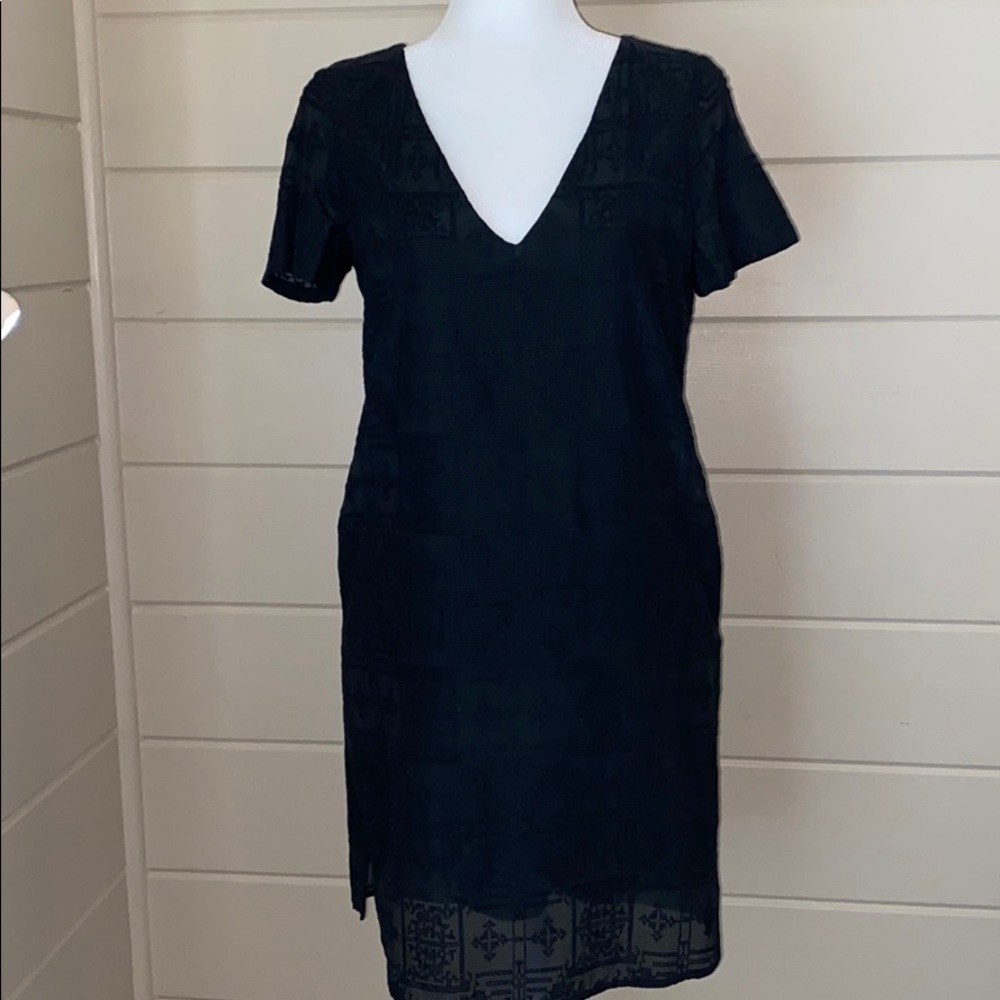 Capulet Textured Black Sheath Midi Dress Size S